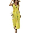 thumbnail image 1 of Lemons on Yellow Sleeveless Dress summer dresses Woman clothes, 1 of 6