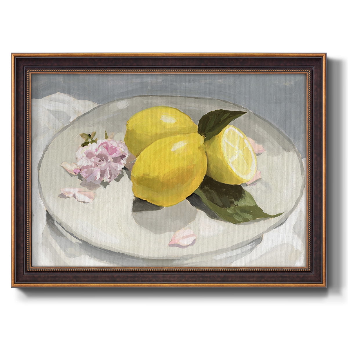 Lemons on a Plate II Premium Framed Canvas- Ready to Hang
