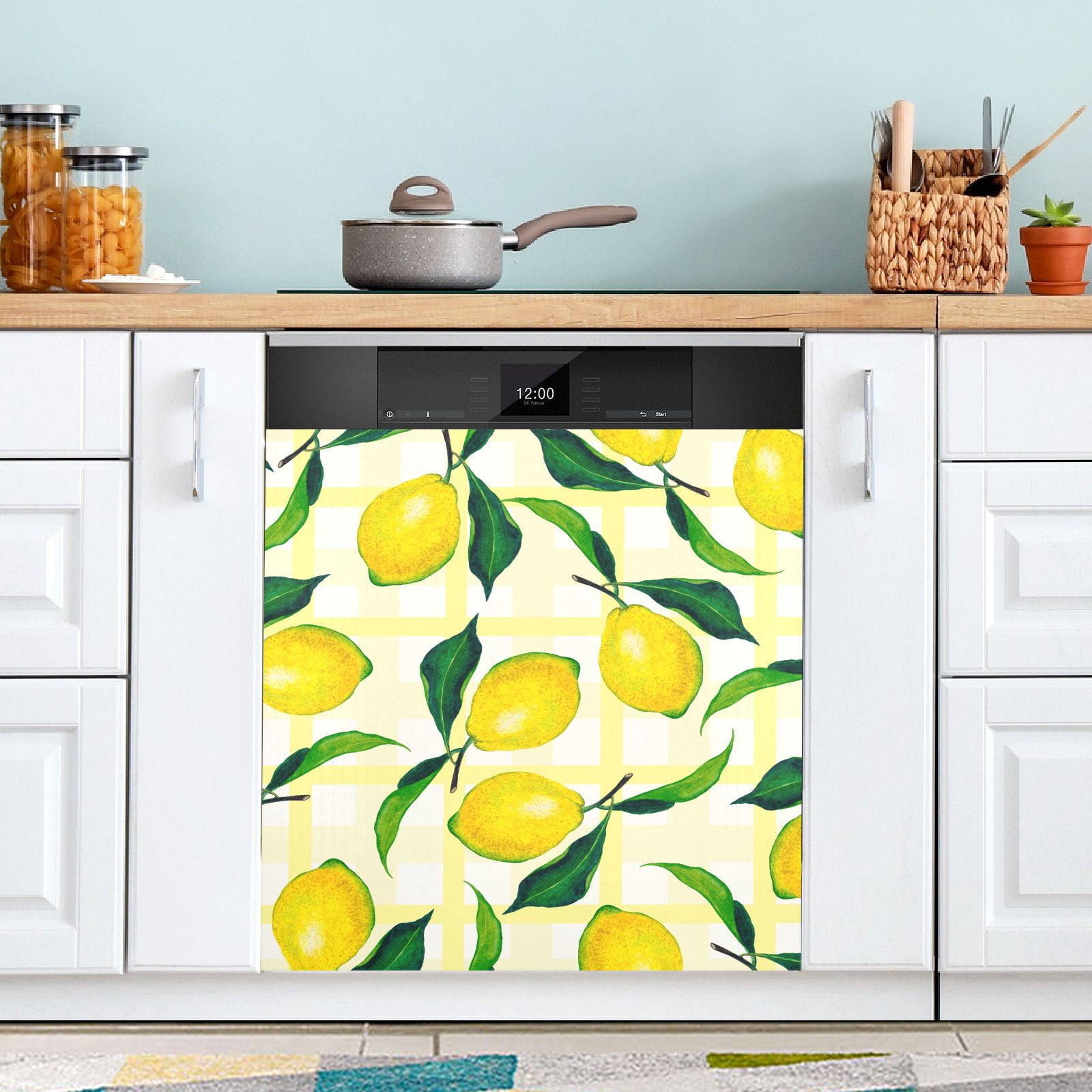 Lemons with Yellow Dishwasher Cover Dishwasher Door