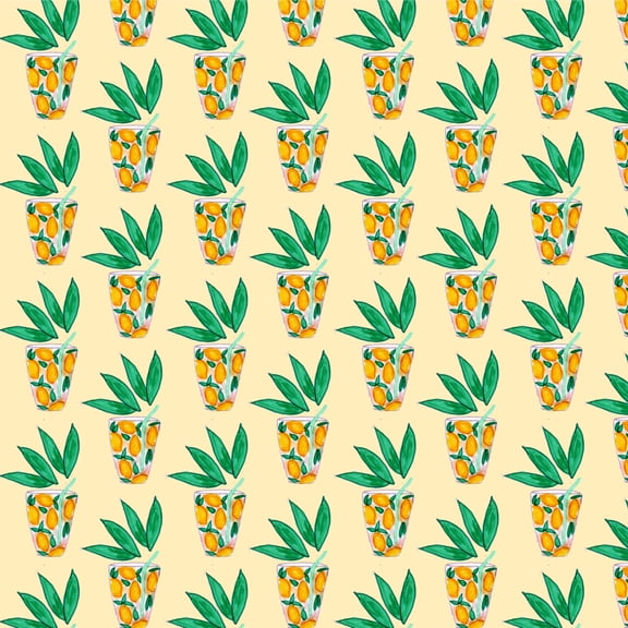 Lemony Lemonade Glasses Pattern Premium Roll Gift Wrap Wrapping Paper