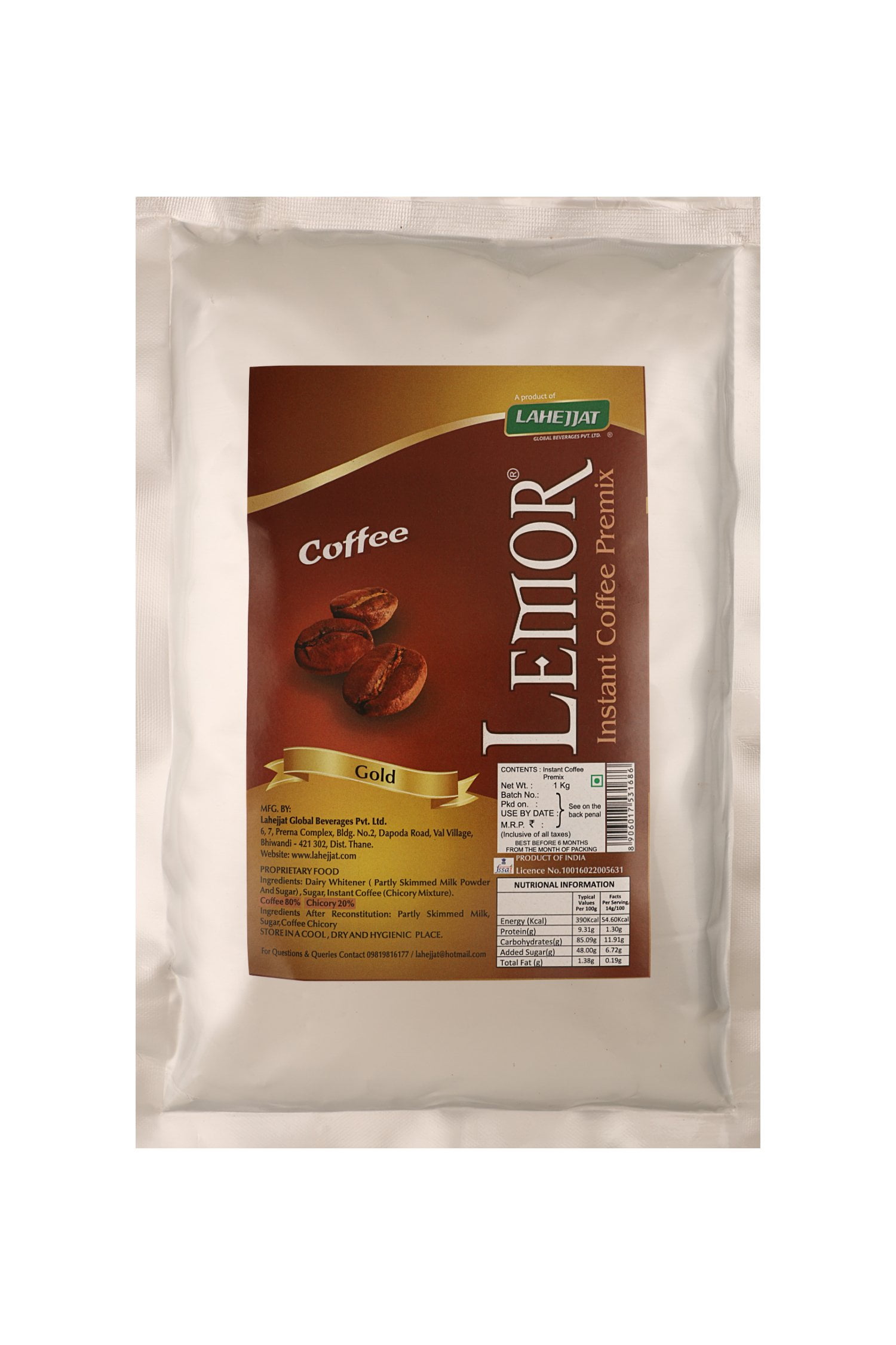 Lemor Instant Premix Coffee Brew 1kg x 2 Coffee premix for Vending
