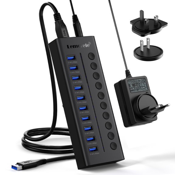 Clearance Sale!!! Lemorele 10 in 1 USB 3.0 Docking Station 5Gbps with Power Supply