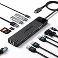 thumbnail image 1 of Lemorele 13-in-1 USB-C Docking Station for Laptop Dual Monitor, Triple Display Hub for Windows with Gigabit Ethernet, Dual HDMI, VGA, 100W PD, 5 USB Data Ports, SD/TF & Audio, 1 of 8
