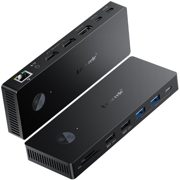 Lemorele 13-in-1 USB-C Laptop Docking Station, Triple 4K Monitor, 100W PD Charging, Gigabit Ethernet, 8 USB Ports, DP 1.2,SD/TF Card Reader,Multi-functional USB C Hub Adapter for Windows/macOS