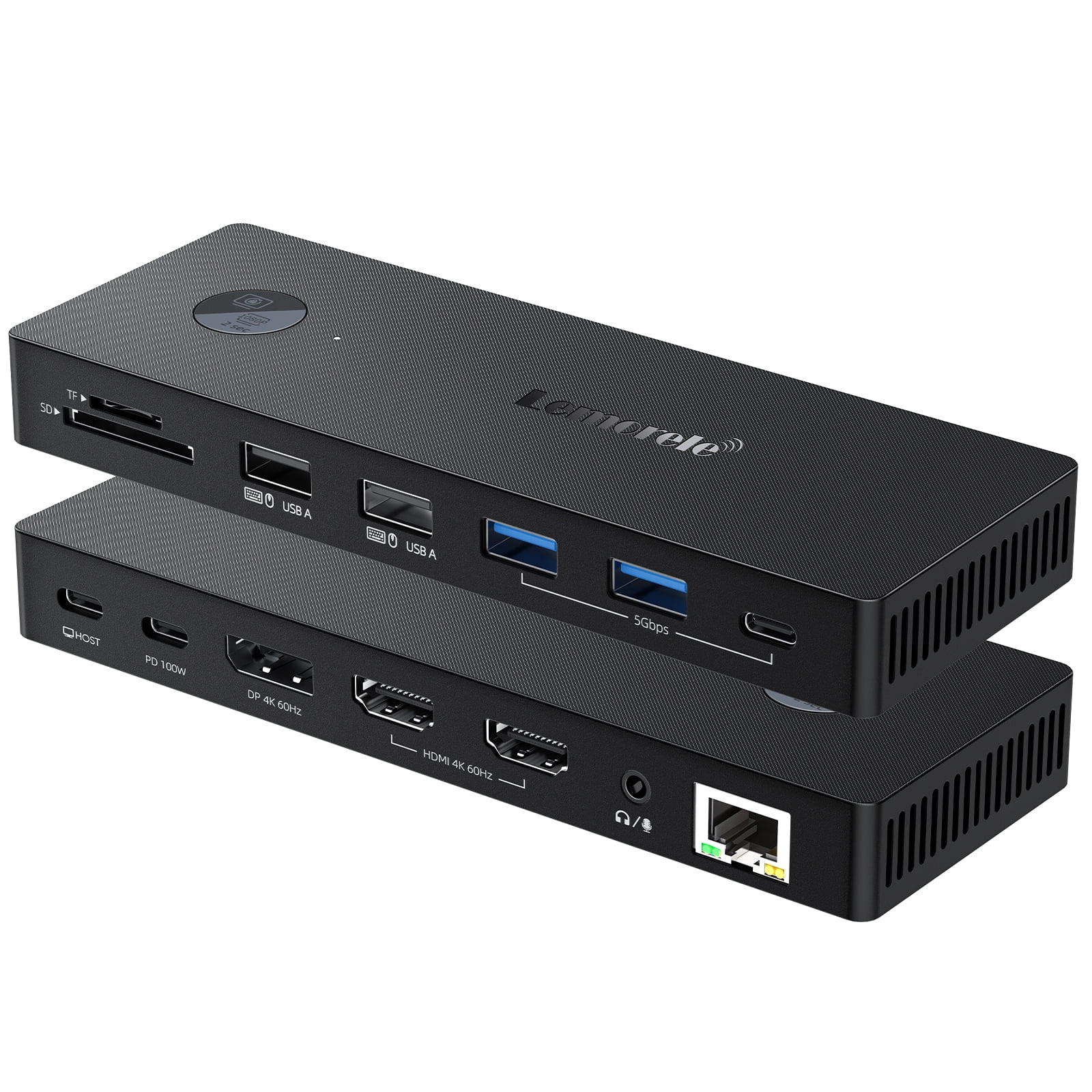 Lemorele 13-in-1 USB-C Laptop Docking Station, Triple 4K Monitor, 100W PD Charging, Gigabit Ethernet, 8 USB Ports, DP 1.2,SD/TF Card Reader,Multi-functional USB C Hub Adapter for Windows/macOS