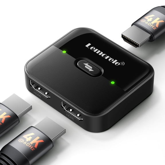 Lemorele 2 In 1Out HDMI Switch HDMI Splitter 4K@60Hz HDR ,2 PCs Sharing 1 Monitor, HDMI 2.0 Bi-Directional Switcher for PC,TV,Xbox, PS5/4 ,HDTV, Projector