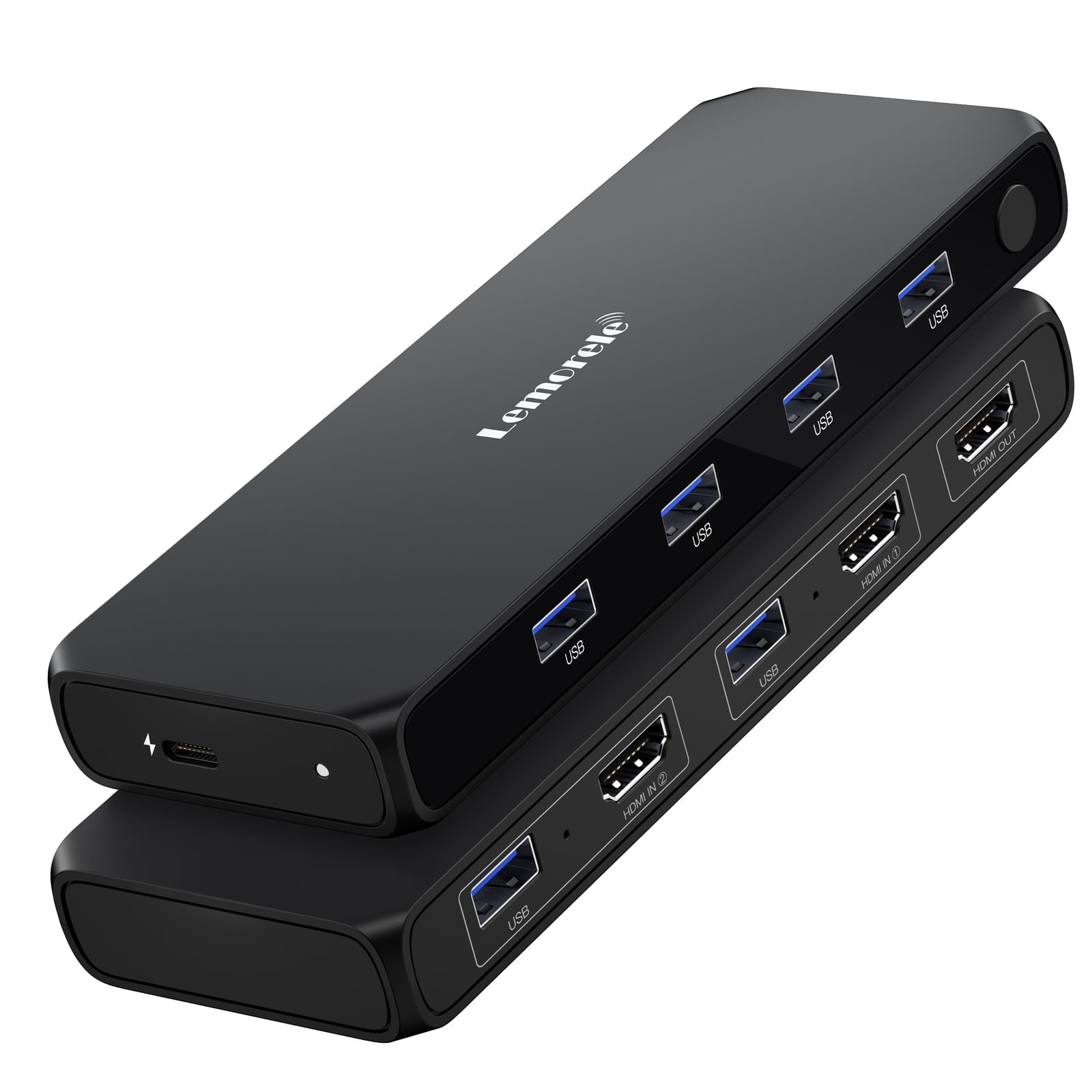 Lemorele 4K HDMI KVM Switch with USB 3.0 Hub, 2 in 1 Out HDMI Switch USB Switch for 2 PC share 1 HD Monitor and Keyboard Mouse, 2 Port Switcher for Laptop, Switch, PS5, Xbox