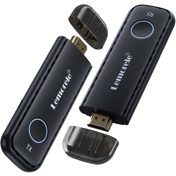 Lemorele Wireless HDMI Transmitter and Receiver, Plug & Play Portable Wireless HDMI, 1080P 164Ft Wireless HDMI Extender for Laptop/Pc/Tv Box/Camera/Projector