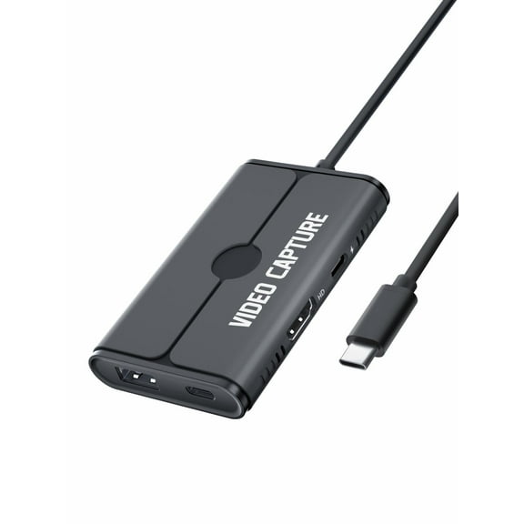 Lemorele HDMI Video Capture Card USB C Hub, HD 1080P Audio Video Capture Device with PD 100W, USB 3.0 Port for Gaming and Live Streaming, Compatible with Steam Deck, PS5, Switch, Xbox,PC, OBS,Black