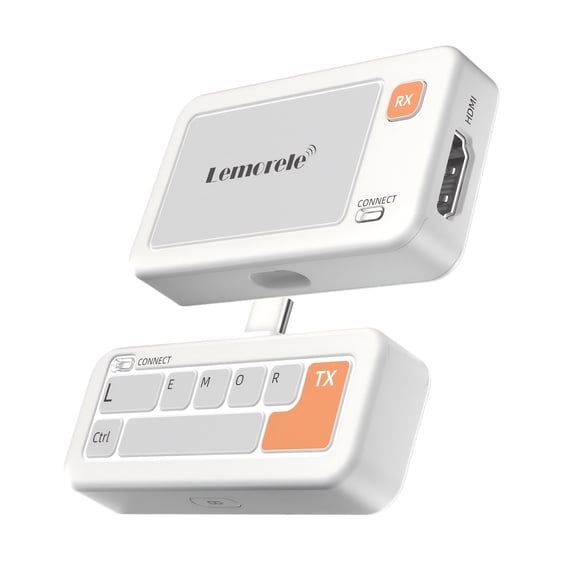 Lemorele P400 Wireless HDMI Transmitter and Receiver, 1080P Type-C Transmitter and HDMI Receiver Kit, 5G 164ft Range Wireless Transmission for TV, Projector, Meeting Room, Home Theater, Plug and Play