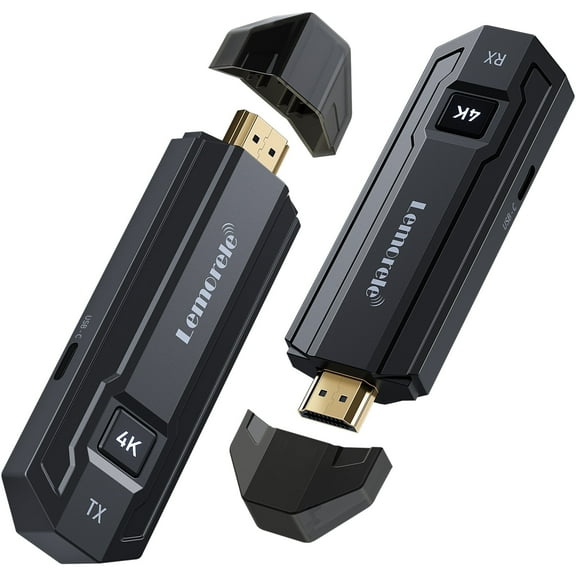 Lemorele P50 Wireless HDMI Receiver and Transmitter, 4K Full HD Wireless HDMI Extender Kit, 5G 164ft Range ,Up to 8 Multi-Screen Sharing for Streaming Video to Monitor from Laptop/TV Plug & Play