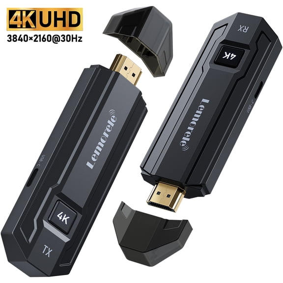 Lemorele P50 Wireless HDMI Receiver and Transmitter, 4K Full HD Wireless HDMI Extender Kit, 5G 164ft Range ,Up to 8 Multi-Screen Sharing for Streaming Video to Monitor from Laptop/TV Plug & Play