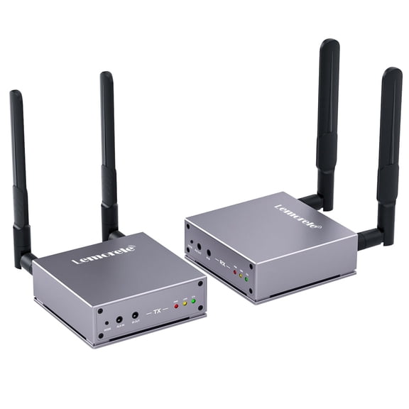 Lemorele Wireless HDMI Receiver and Transmitter, 1080P HD 656FT Wireless Extender, TX with HDMI Loop Output 5G Streaming Video/Audio Transmission, With Power Adapter