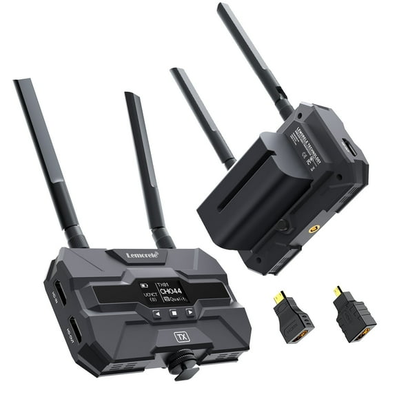 Lemorele R200 Wireless Video Transmission System,Low Latency, Oled Screen, 656ft 1080p HDMI Loop Wireless HDMI Transmitter and Receiver for Photography, Live Streaming,Photography, 1 Tx to 4 Rx