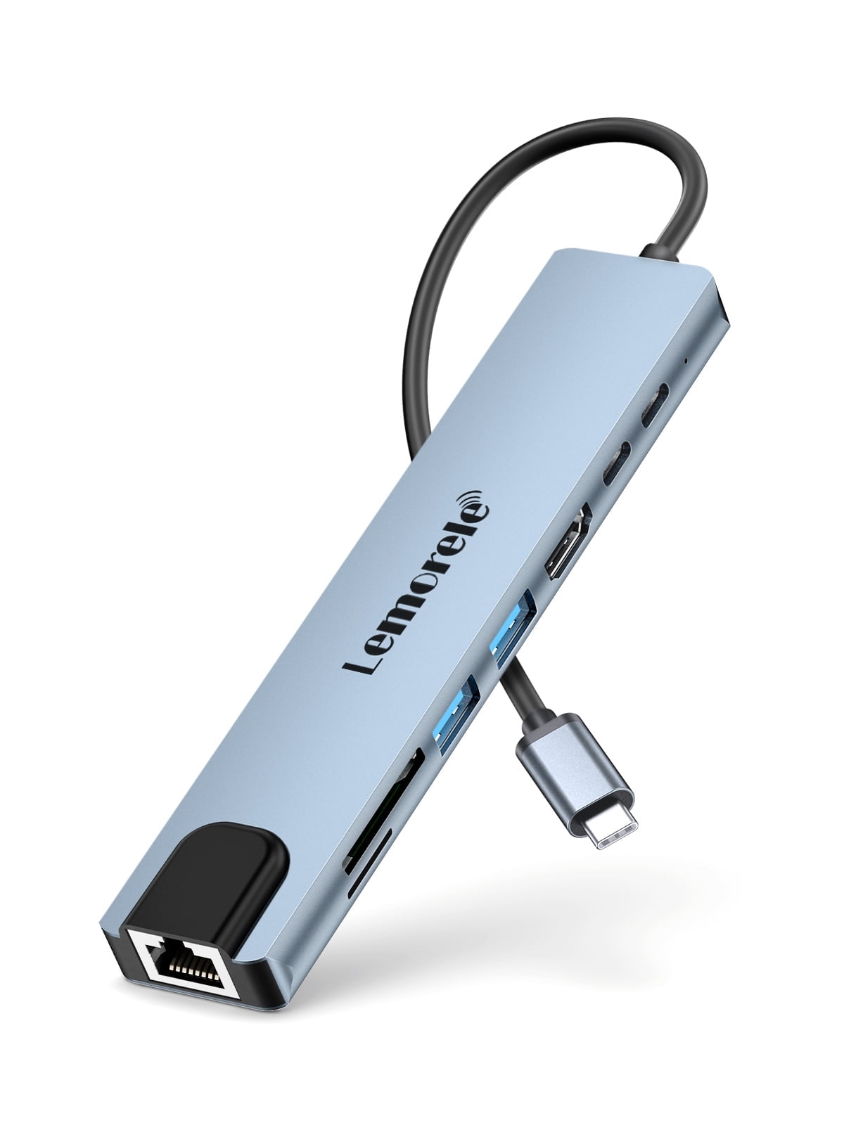 Lemorele TC19L 8 IN 1 Docking Station,USB C Hub with 4K HDMI, Ethernet, USB C Data Port, SD/TF Card Reader,  PD Charging, for MacBook, Dell, HP, Switch
