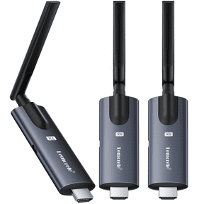 Lemorele Wireless HDMI Transmitter and 2 Receivers ,1080P HD 426ft Wireless Video Transmission,Support Android/iOS APP Monitor TuTuplay,for Laptop/Camera/TV-Box