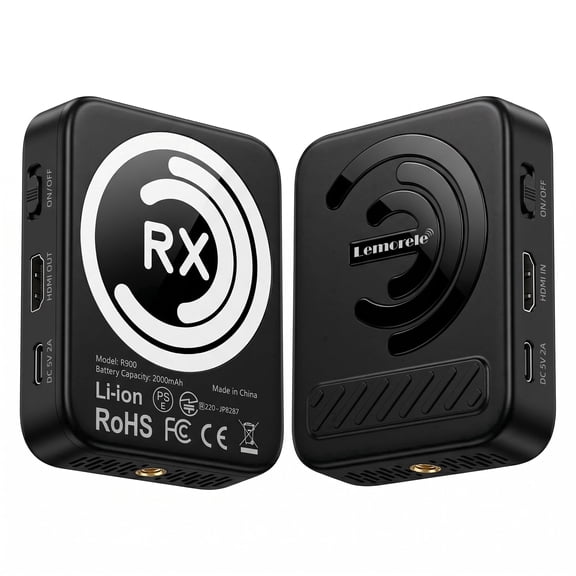 Lemorele Wireless HDMI Video Transmitter Receiver,1080P@60Hz Camera Wireless Transmission,656FT Range, 50ms Low Latency,2000mAh Battery 1TX to 4RX for DSLR Camera Film Production