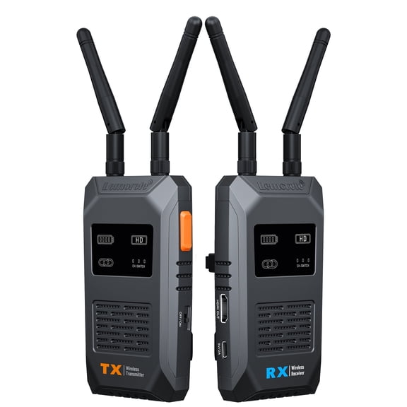 Lemorele Wireless HDMI Video Transmitter & Receiver, 1080P Wireless HDMI Loopout,656ft Range Wireless Video Transmission , 50ms Low Latency, Up to 4 RX, for Live Streaming, Film Production