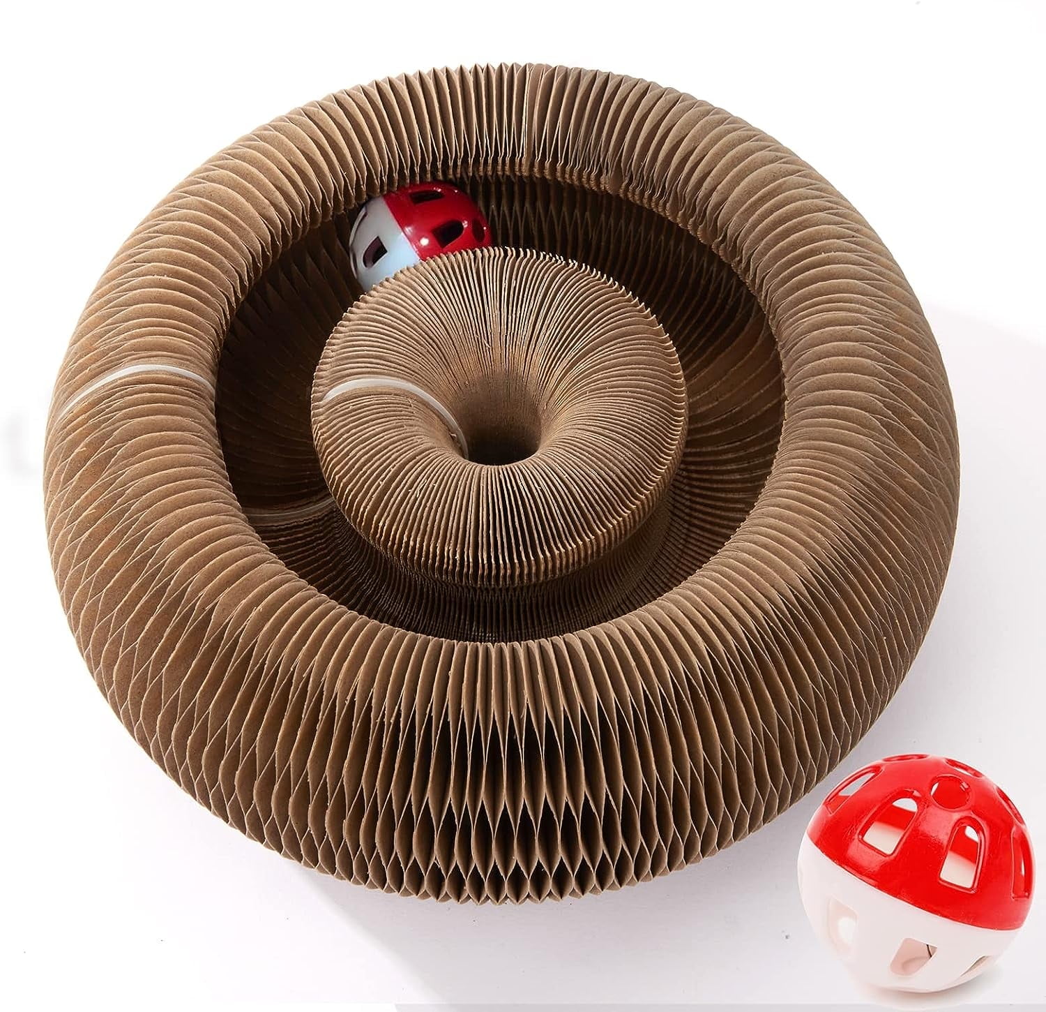 MHwan Krabcocon voor katten, 2-in-1 kattenspeelgoed, zelfbezigheid en kittenspeelgoed met bel, meerdere vormveranderingen, zorgen voor een gevoel van frisheid, krasbestendig en duurzaam kattenwervels
