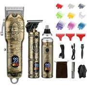 Lemulegu Professional Cordless Hair Clippers for Men - T-Blade Trimmer and Nose Hair Trimmer Set