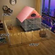 Lemulegu Spacious Small Animal Cage: Cozy Indoor Home for Rabbits, Guinea Pigs, Ferrets - Durable & Secure