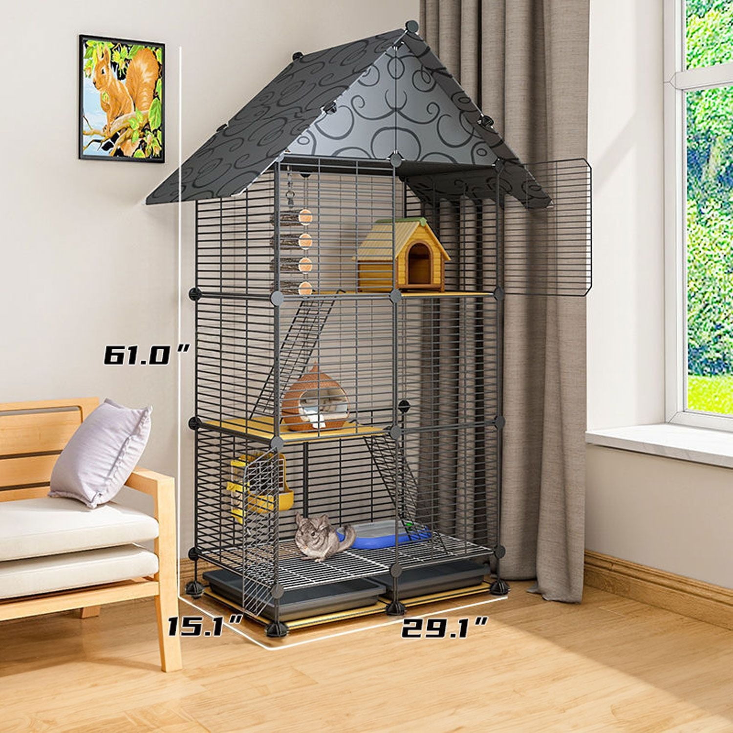 Free Shipping Lemulegu Spacious Sturdy Hamster Cage Secure Comfortable Habitat for Small Pets Walmart
