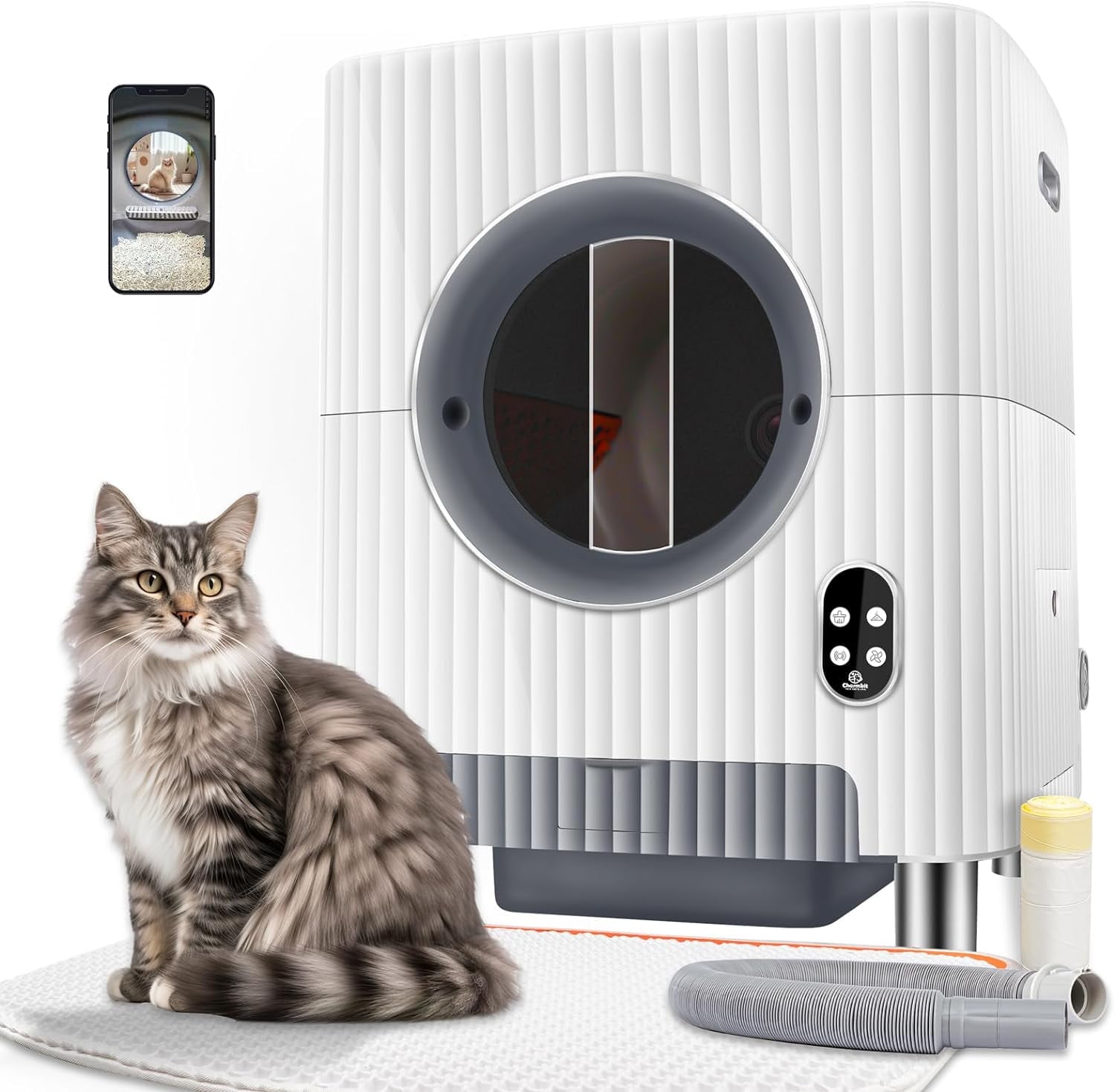 Smart Robot Auto Cat Cleaner Self Cleaning Litter Box with APP Control Safety Yellow Walmart