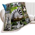 thumbnail image 1 of Lemur Blanket Gifts for Girls Boys Soft Warm Plush Wild Animal Lemur Throw Blanket Flannel Fleece Fuzzy Lemur Blanket for Kids Lover Bed Couch Living Room Decor 80"X60", 1 of 1
