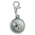 thumbnail image 1 of Lemur Selfie Picture Antiqued Bracelet Pendant Zipper Pull Charm with Lobster Clasp, 1 of 5