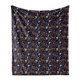 thumbnail image 1 of Lemur Soft Flannel Fleece Blanket, Exotic Tiger Leopard Madagascar Monkey Chains Abstract Repeating Pattern, Cozy Plush for Indoor and Outdoor Use, 50" x 70", Apricot Dark Navy Blue, by Ambesonne, 1 of 5