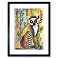 thumbnail image 1 of Lemur Vibrant Portrait Folk Art Watercolour Painting Artwork Framed Print Wall Art 9X7 Inch, 1 of 5