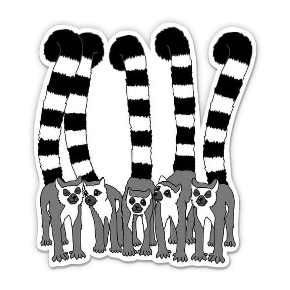 Lemurs - 5" Vinyl Sticker - For Car Laptop I-Pad - Waterproof Decal