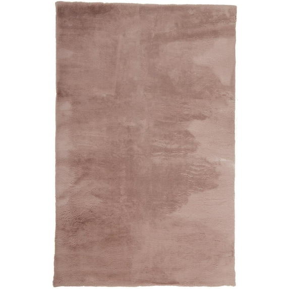 Len Glamorous Ultra-Solf Shag Rug, Coral Pink, 3ft x 5ft Shaped