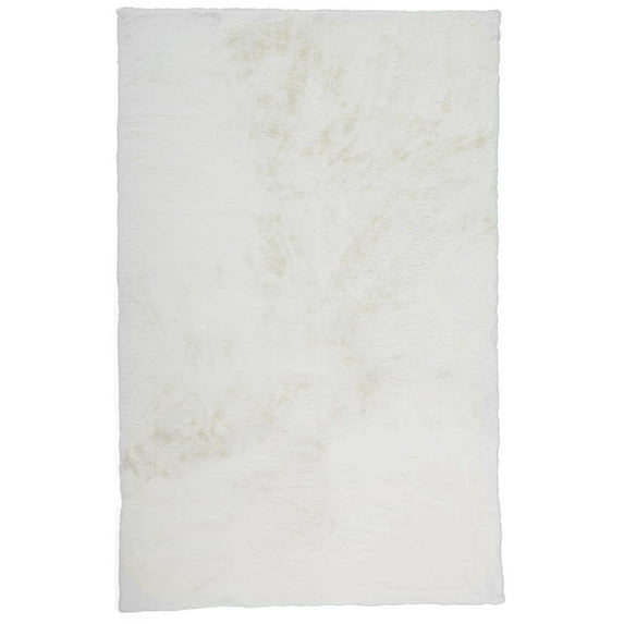 Len Glamorous Ultra-Solf Shag Rug, Snow White, 2ft x 3ft Accent Rug