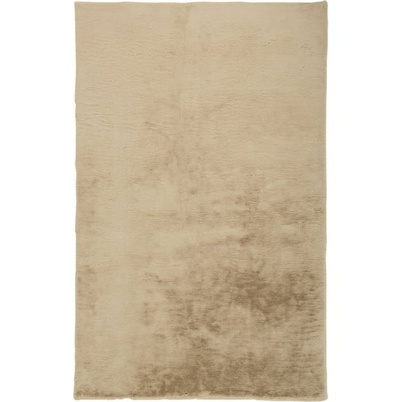 Len Glamorous Ultra-Solf Shag Rug, Wheat Beige, 4ft x 6ft Accent Rug