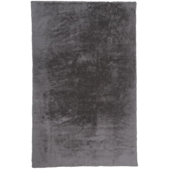 Len Glamorous Ultra-Solf Shag, Warm Dark Gray, 6ft-7in x 9ft-6in Area Rug