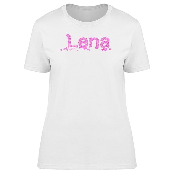 Lena Cute Pink Heart Name T-Shirt Women -Image by Shutterstock, Female Small