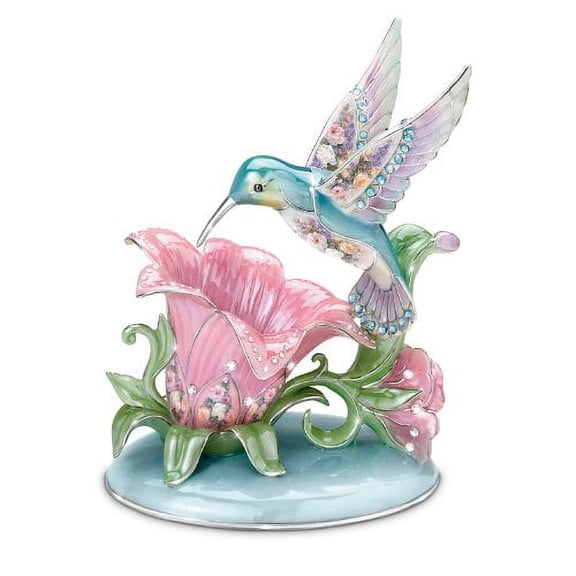Lena Liu Porcelain Hummingbird Accent Lamp: Radiant Gardens by The Bradford Exchange