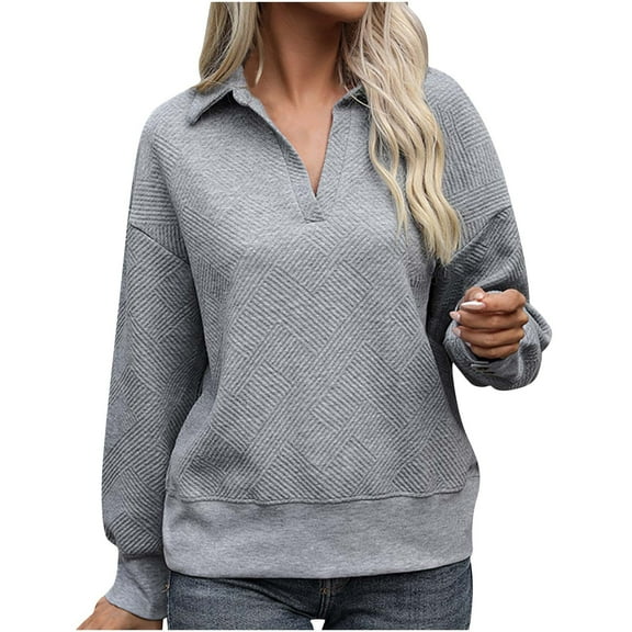 Lenago Autumn Sweatshirt for Women High Neck 3/4 Zipped Up Pullover Sweatshirts for Ladies Long Sleeves Solid Color Lightweight Sweatshirts Casual Cozy Everyday Wear