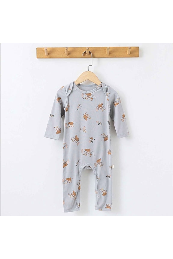 Baby Spring Baby Boy And Girl Long-sleeved Cotton Home Crawling Clothes Jumpsuit