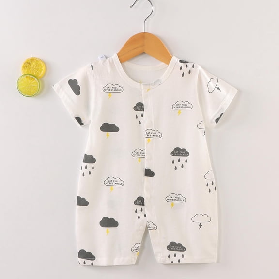 Lenago Baby Spring New Onesie Newborn Climbing Clothes Short Sleeve Thin Romper Clothes Bag Fart Clothes