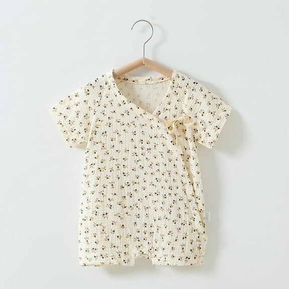 Lenago Baby Spring New Onesie Newborn Climbing Clothes Short Sleeve Thin Romper Clothes Bag Fart Clothes