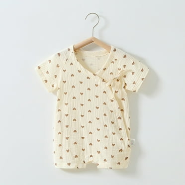 Lenago Baby Spring New Onesie Newborn Climbing Clothes Short Sleeve Thin Romper Clothes Bag Fart Clothes