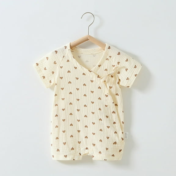 Lenago Baby Spring New Onesie Newborn Climbing Clothes Short Sleeve Thin Romper Clothes Bag Fart Clothes