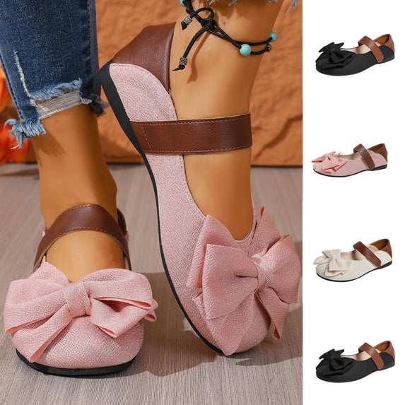 Lenago Ballet Flats for Women Wide Width Flats Round Toe Slip On Comfortable Daily Shoes Casual Office Work Wedding Comfort Soft Black Size-9