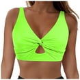thumbnail image 1 of Lenago Bikini Tops for Women Quick-Dry Padded Swim Top Lace-Up Front Supportive Swim Top High Support Swimwear Summer Holiday Beach Swimwear, 1 of 4