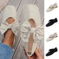 thumbnail image 1 of Lenago Bowknot Ballet Flats for Women Wide Width Round Toe Walking Shoes Casual Womens Dress Shoes Office Shopping Party Travel Black Size-6.5, 1 of 9