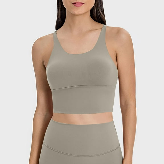 Lenago Bras for Women Yoga Sports Lightweight Breathable Wirefree Bras Adjustable Straps Comfortable Padded Bras Fashion Sports Bra Outerwear Set