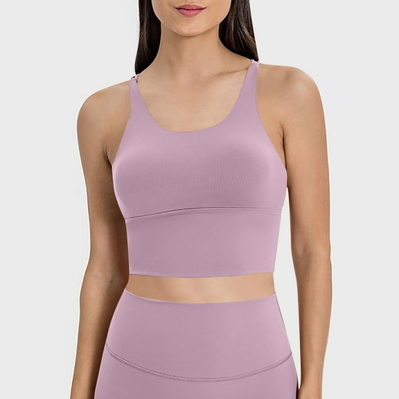 Lenago Bras for Women Yoga Sports Lightweight Breathable Wirefree Bras Adjustable Straps Comfortable Padded Bras Fashion Sports Bra Outerwear Set