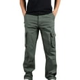 thumbnail image 1 of Lenago Cargo Pants for Men's Plus Size Pure Cott Multi-pocket Wear-resistant Overalls Trousers under 10, 1 of 6